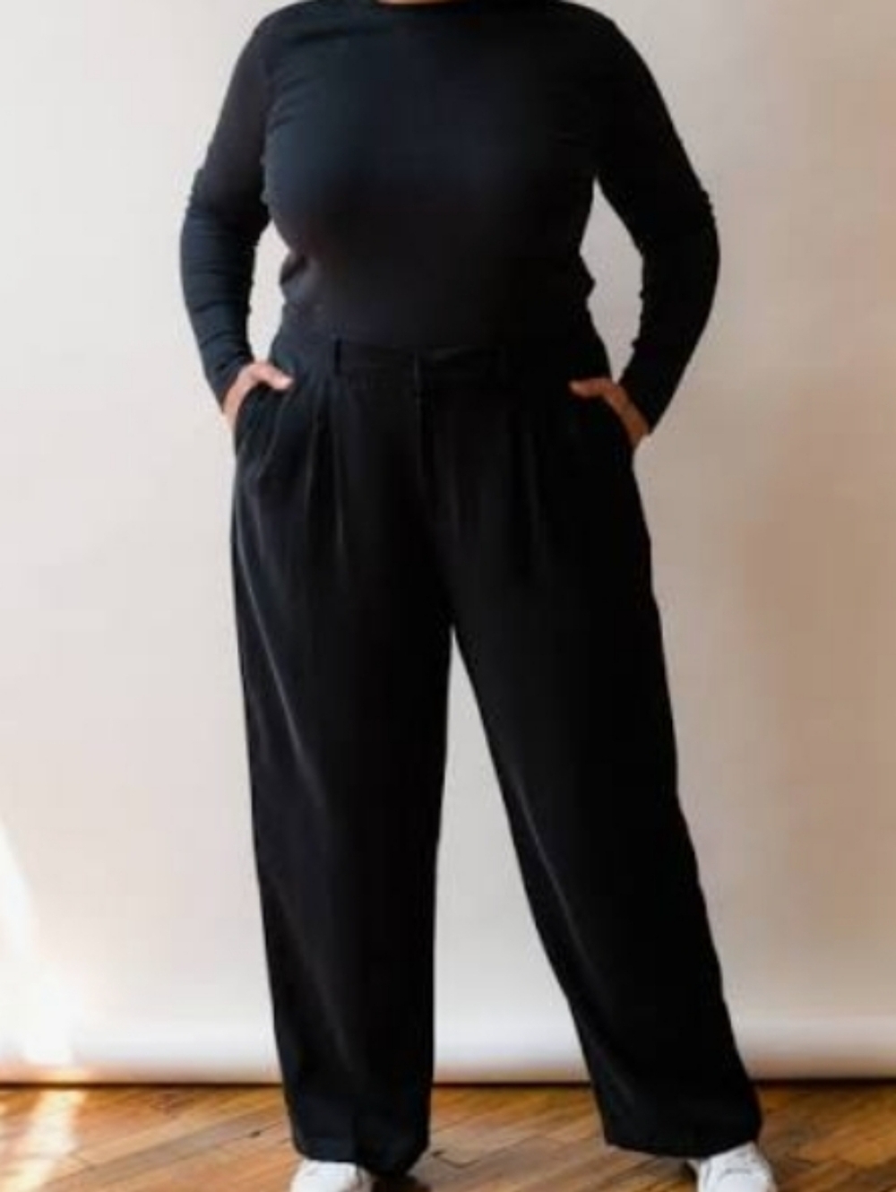 Able Black Claire Crepe Wide Leg Pants Plus Size 22 NWT Office Basic Staple